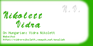 nikolett vidra business card